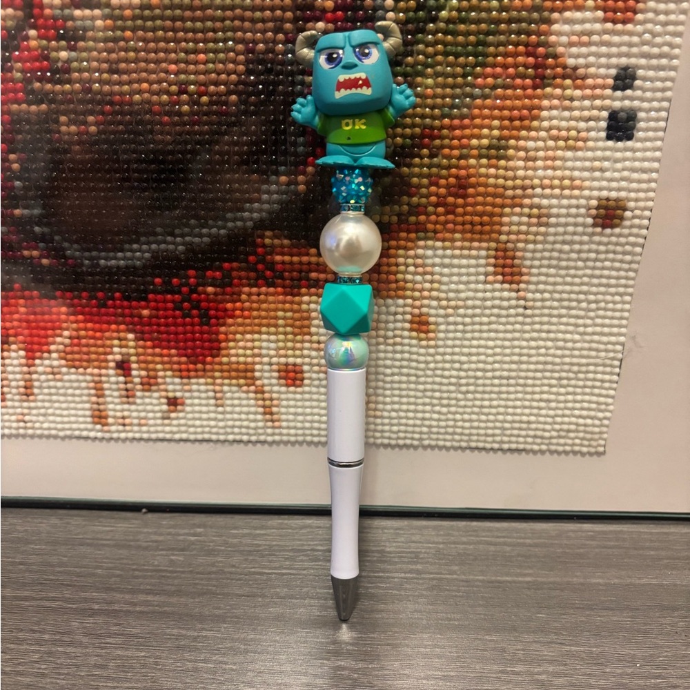Monster-Themed Kids Toy Pen - Blue and White